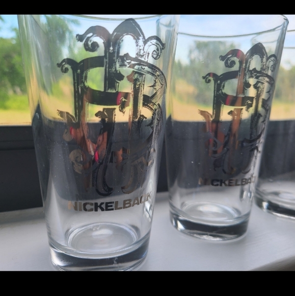 Nickelback Glass Drinking Glasses Tumbler Fan Exclusive x3 Limited Edition HTF - Picture 3 of 3